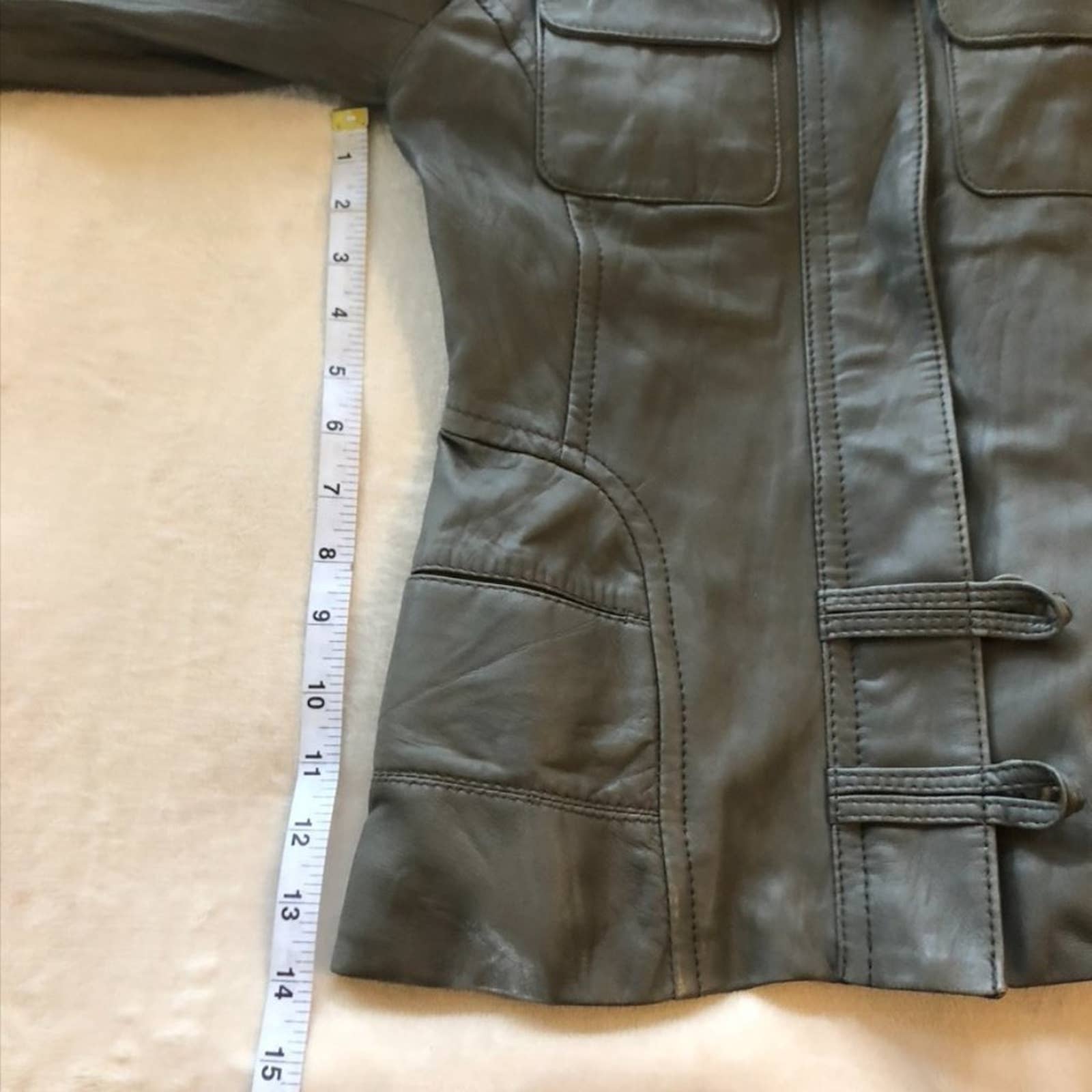 Danier Gray Leather Motorcycle Jacket - Size 2XSMarkita's ClosetDanier