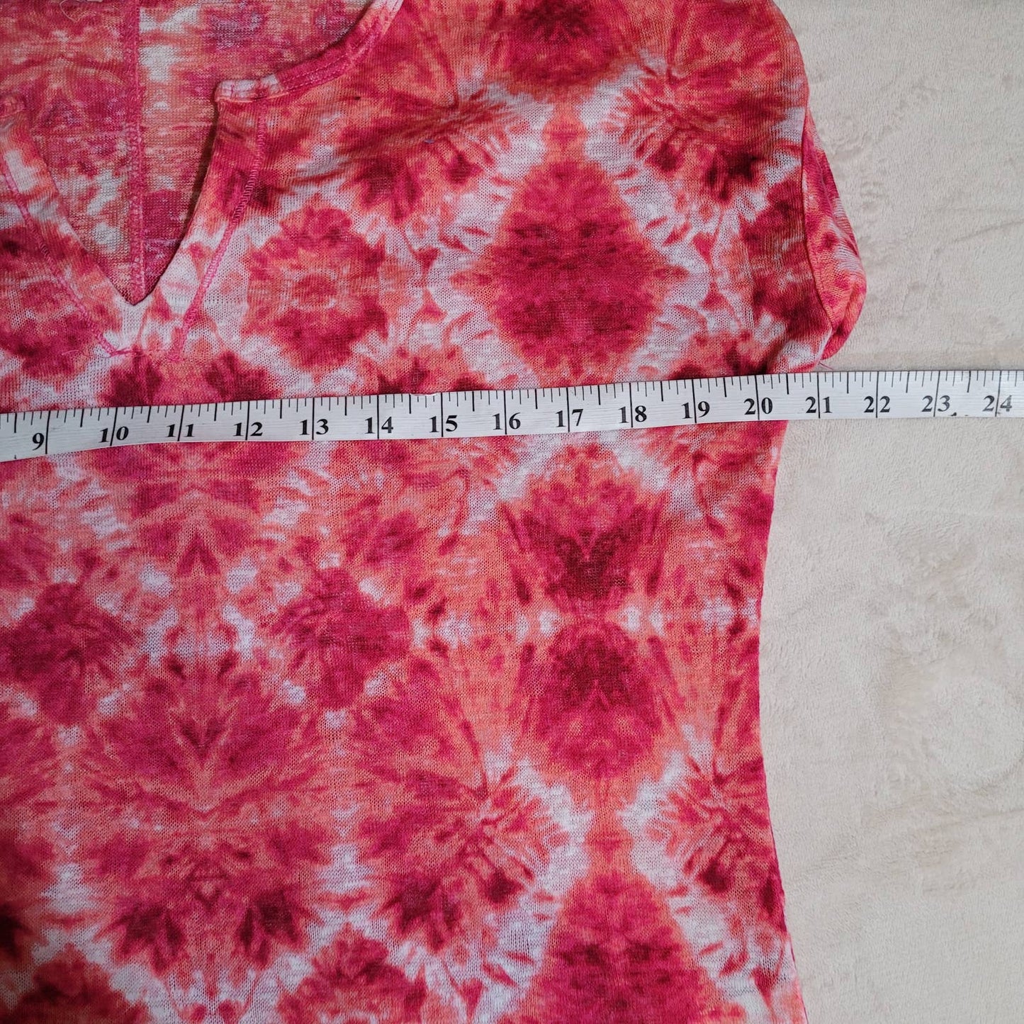 Dept 222 Pink Red Tie Die V-Neck T-Shirt - Size SmallMarkita's ClosetDept 222