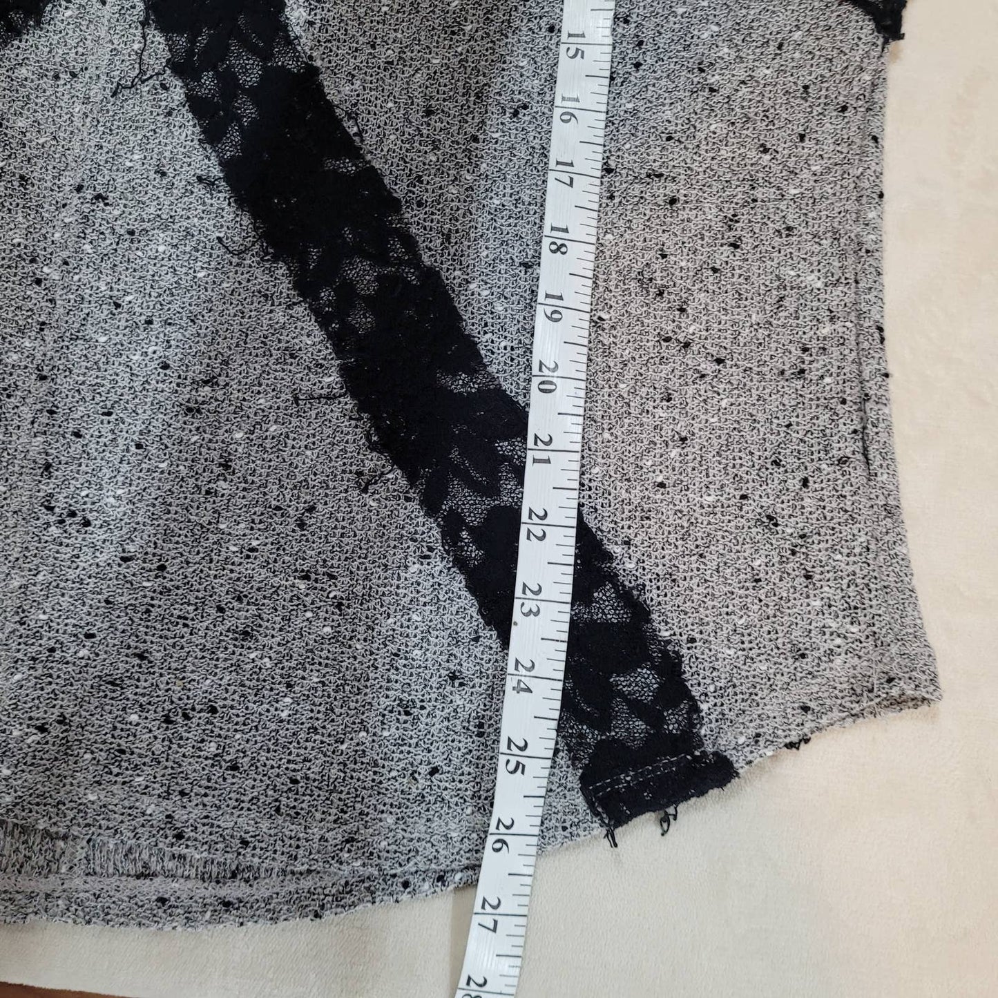 Dex Gray Sweater with Black Lace Accents - Size LargeMarkita's ClosetDex
