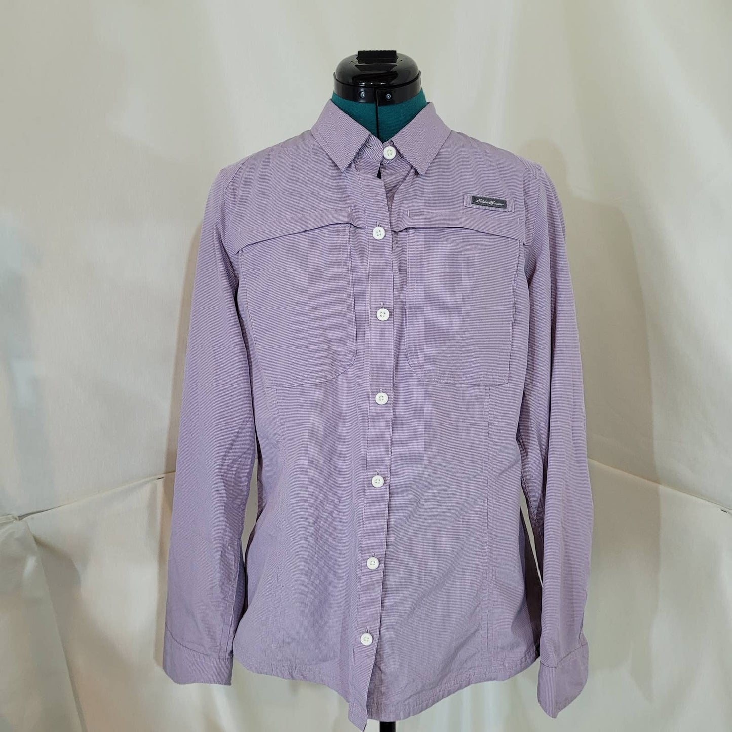 Eddie Bauer Purple Button Up Performance UPF 50+ Long Sleeve Shirt - Size MediumMarkita's ClosetEddie Bauer