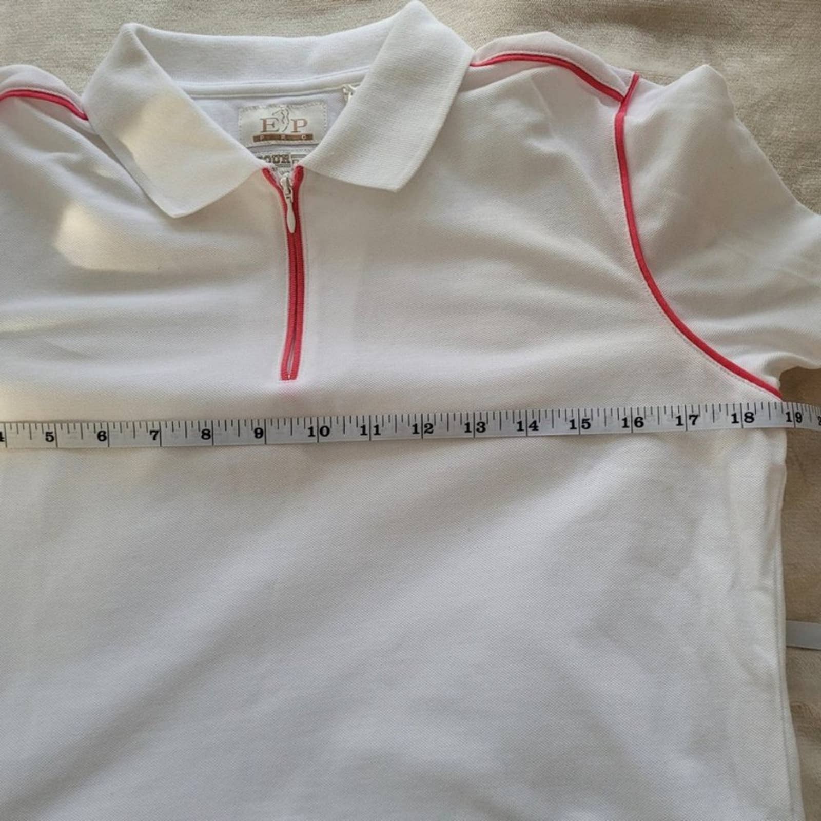 EP Pro White Golf T-Shirt with Pink Piping - Size MediumMarkita's ClosetEP Pro