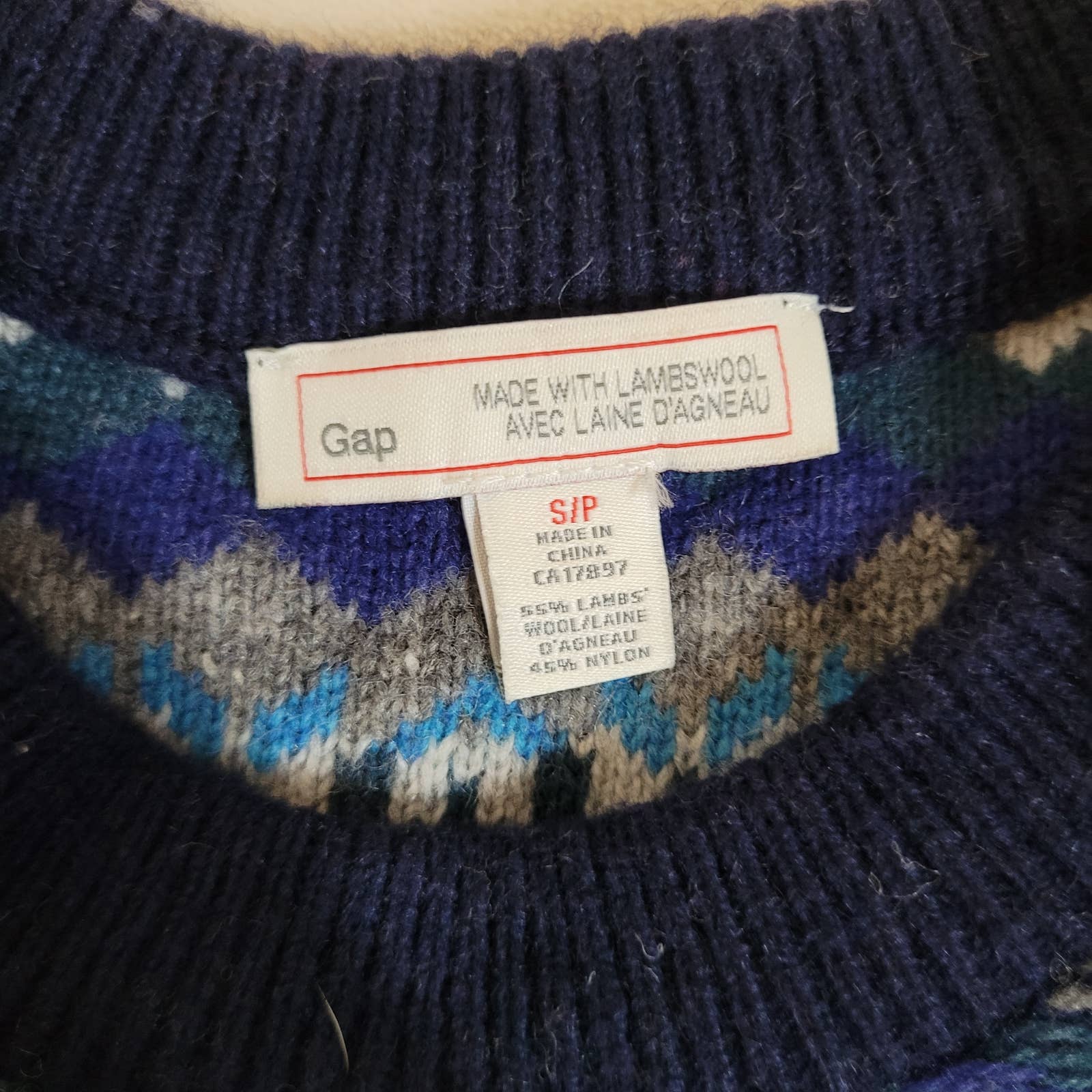 Gap Lambswool Blend Blue and Gray Sweater - Size SmallMarkita's ClosetGap
