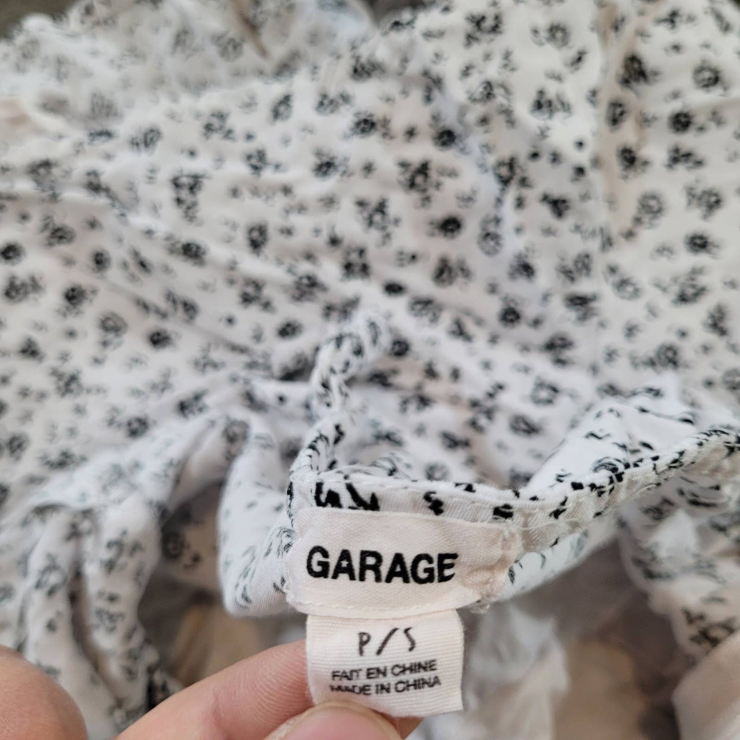 Garage Faux Wrap Romper with Black and White Floral Print - Size SmallMarkita's ClosetGarage