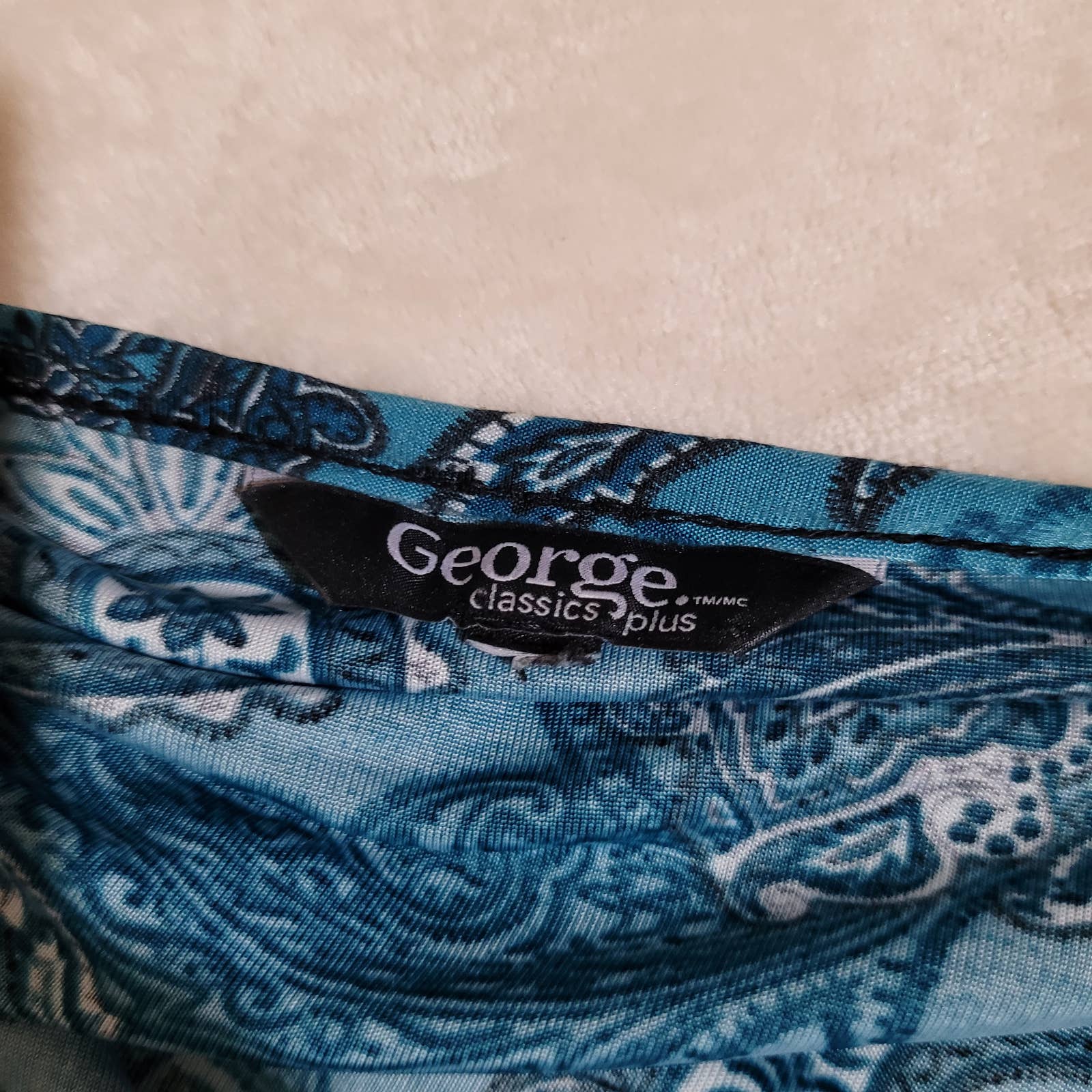 George Classics Plus Blue Paisley Blouse - Size 3XMarkita's ClosetGeorge