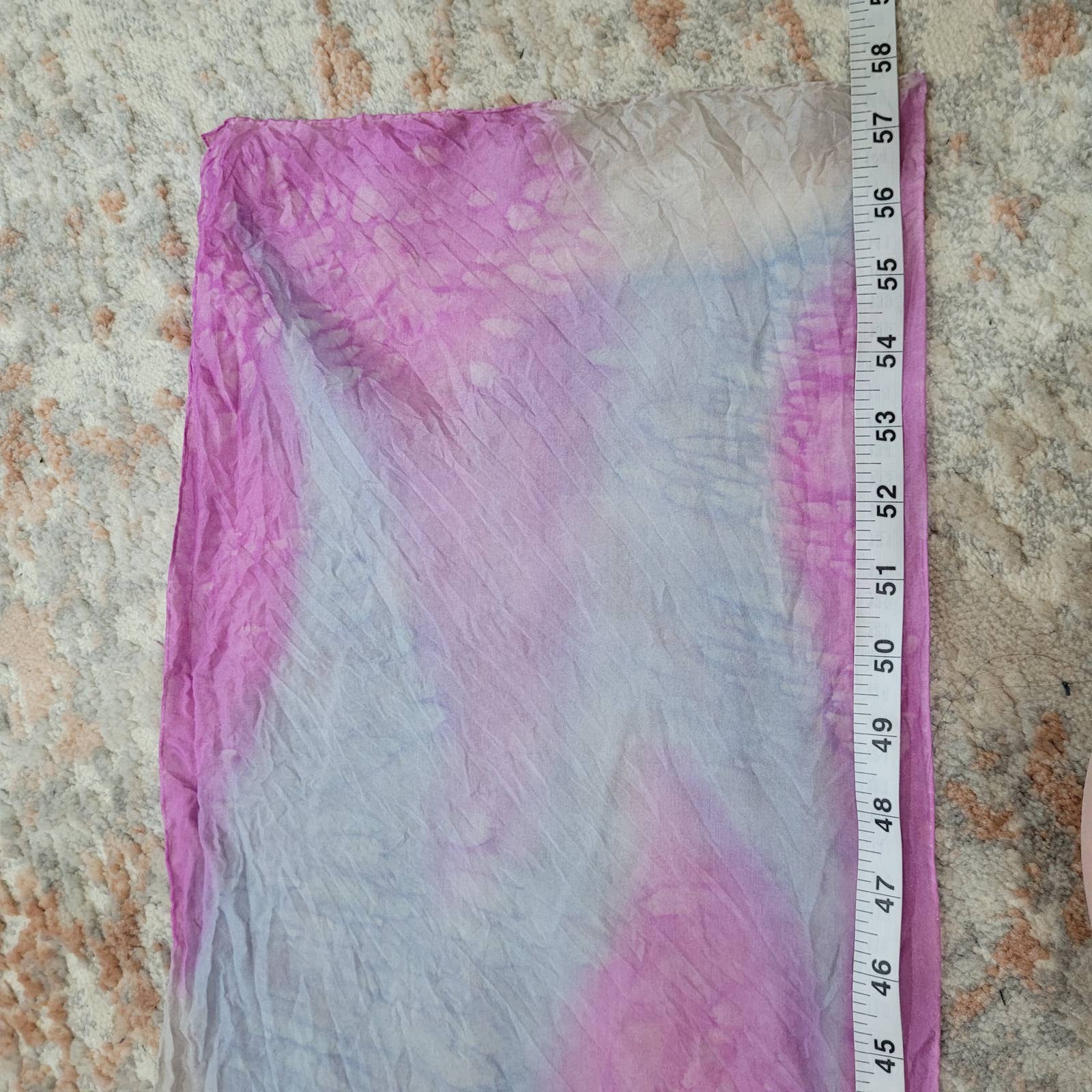 Hand Dyed Tie Dye Silk Scarf with Rolled HemMarkita's ClosetVintage