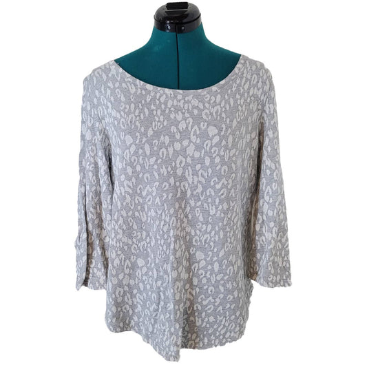Jack Gray Leopard Print Sweater 3/4 Sleeves - Size LargeMarkita's ClosetJack