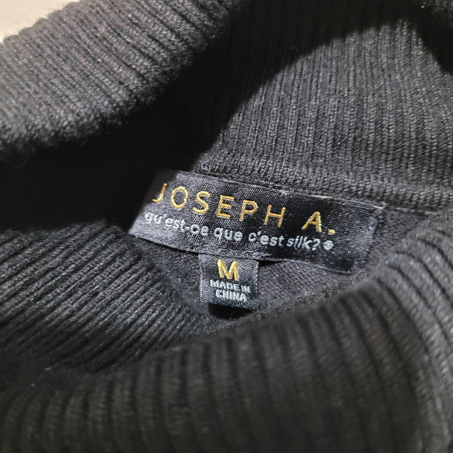Joseph A. Black Turtleneck with Button Accents on Sleeve - Size MediumMarkita's ClosetJoseph A