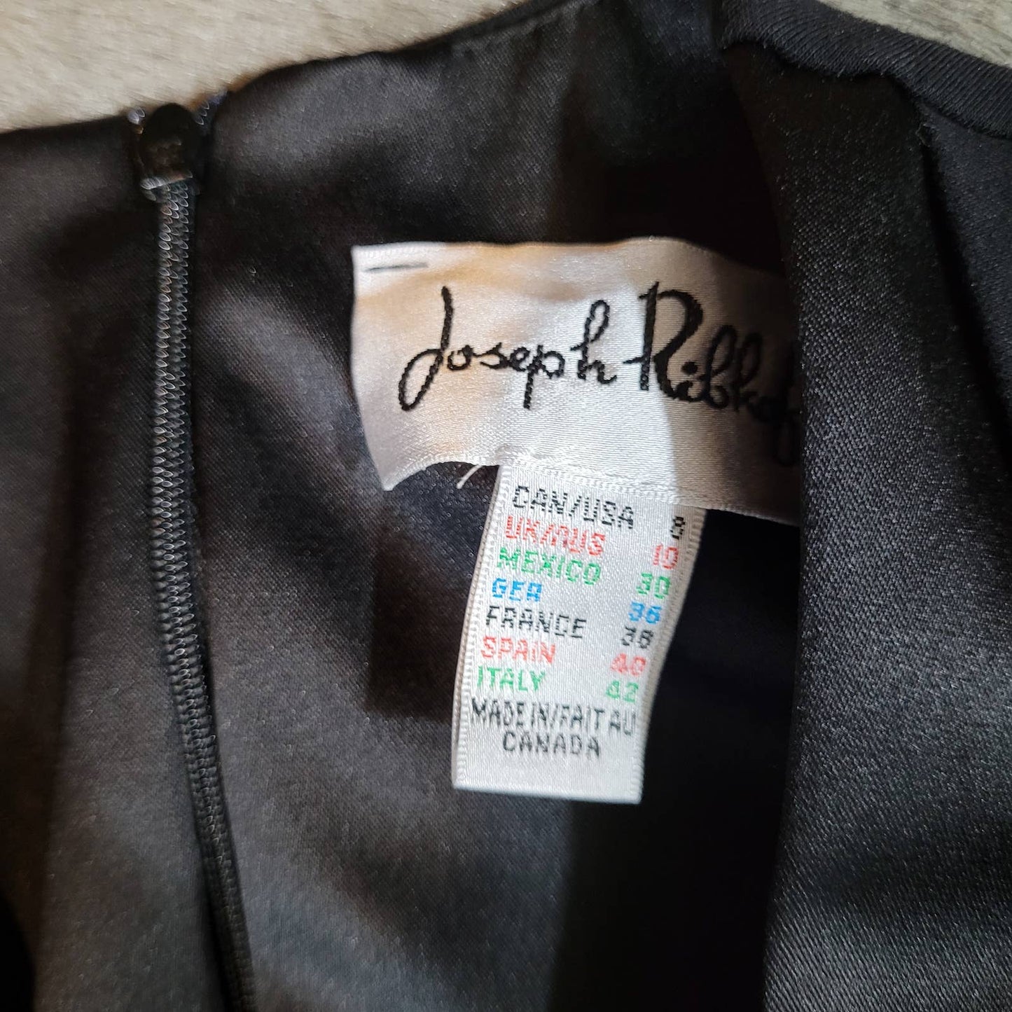 Joseph Ribkoff Black Peplum Dress with Satin Collar - Size 8Markita's ClosetJoseph Ribkoff