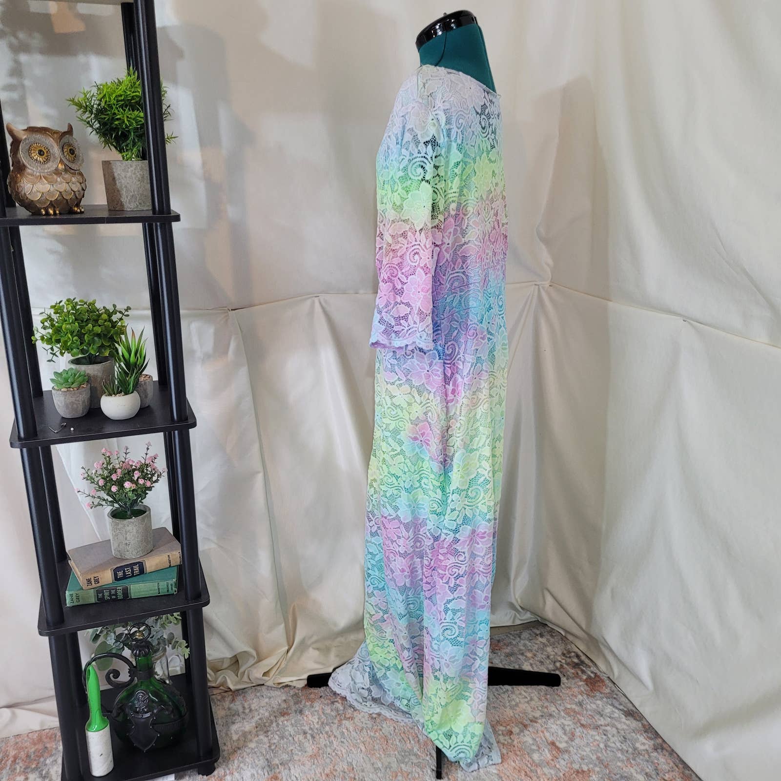 Lace Pastel Rainbow Maxi Dress - Size 4XLMarkita's ClosetUnbranded
