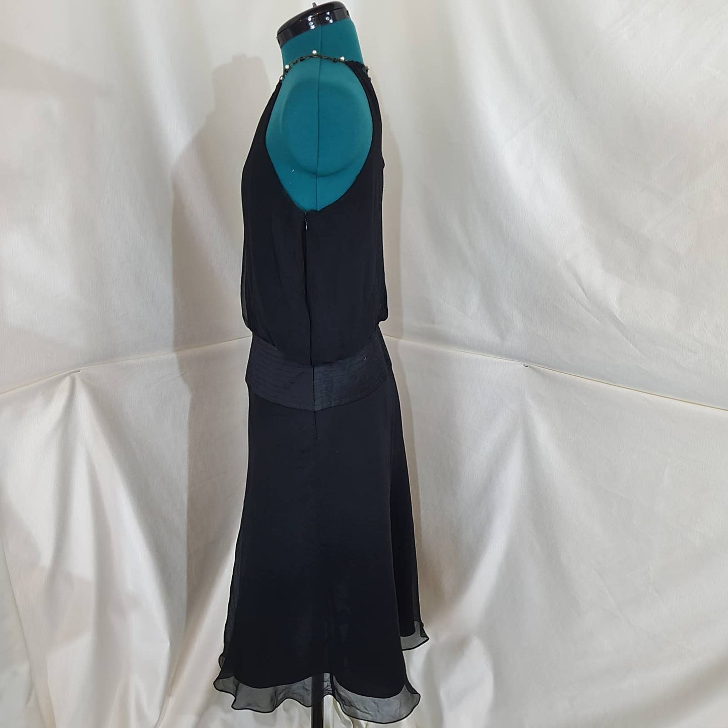 Laundry by Shelli Segal Black Silk Chiffon Dress with Drop Waist - Size 10Markita's ClosetLaundry by Shelli Segal