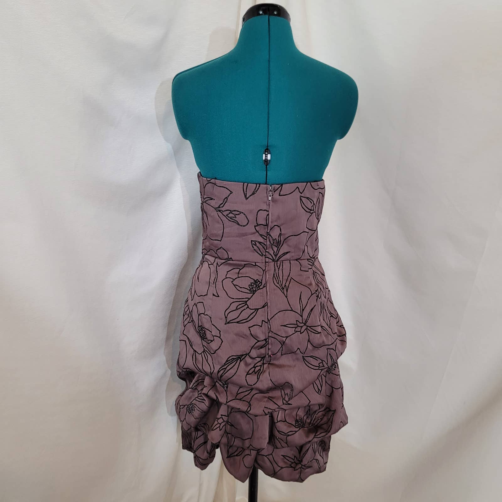 Le Chateau Brown Floral Strapless Sparkly Dress - Size LargeMarkita's Closetle chateau