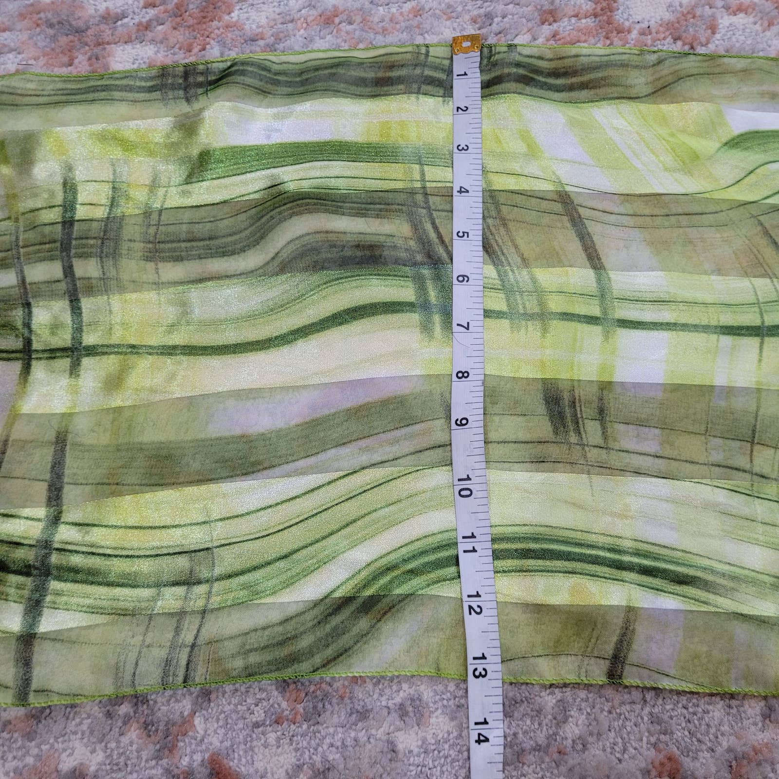 Long Green Abstract Striped Rectangle ScarfMarkita's ClosetUnbranded