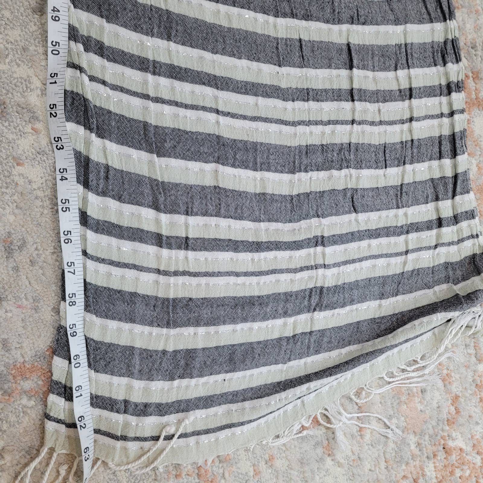 Long Rectangle Gray Striped ScarfMarkita's ClosetUnbranded