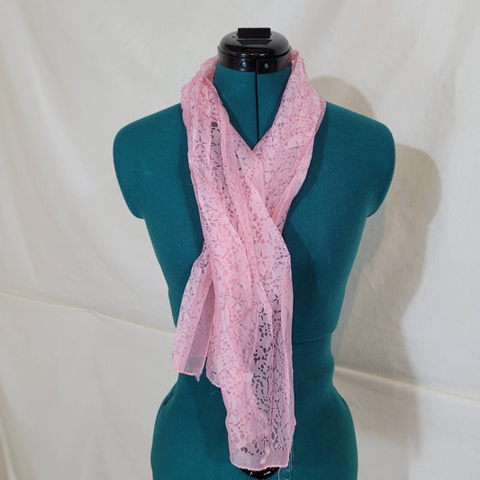 Long Sheer Rectangle Pink Scarf with Starfish PatternMarkita's ClosetUnbranded