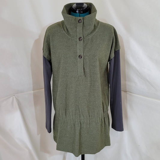 Merrell Green Fleece Sweater Dress with Gray Sleeves - Size MediumMarkita's ClosetMerrell