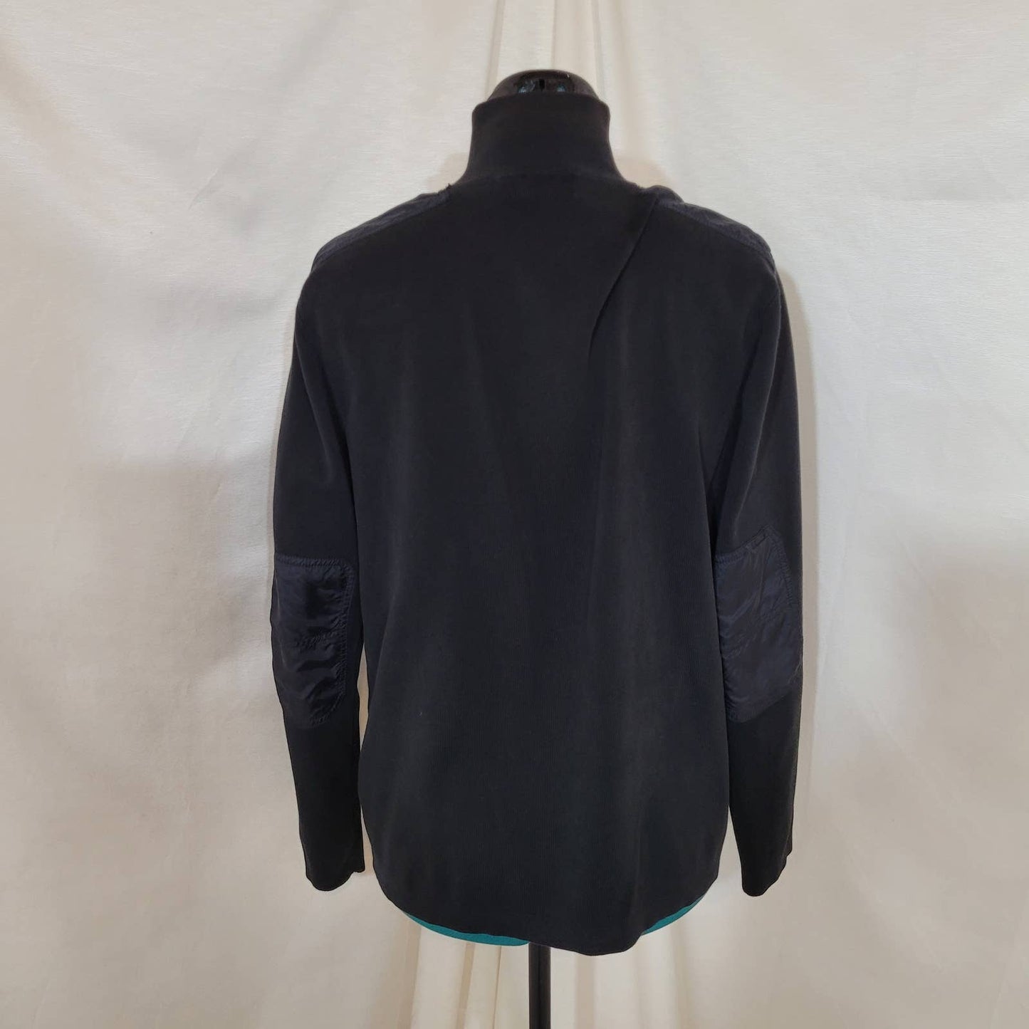 Mexx Black Zip Up Sweater with Shoulder and Elbow Patches - Size MediumMarkita's ClosetMexx