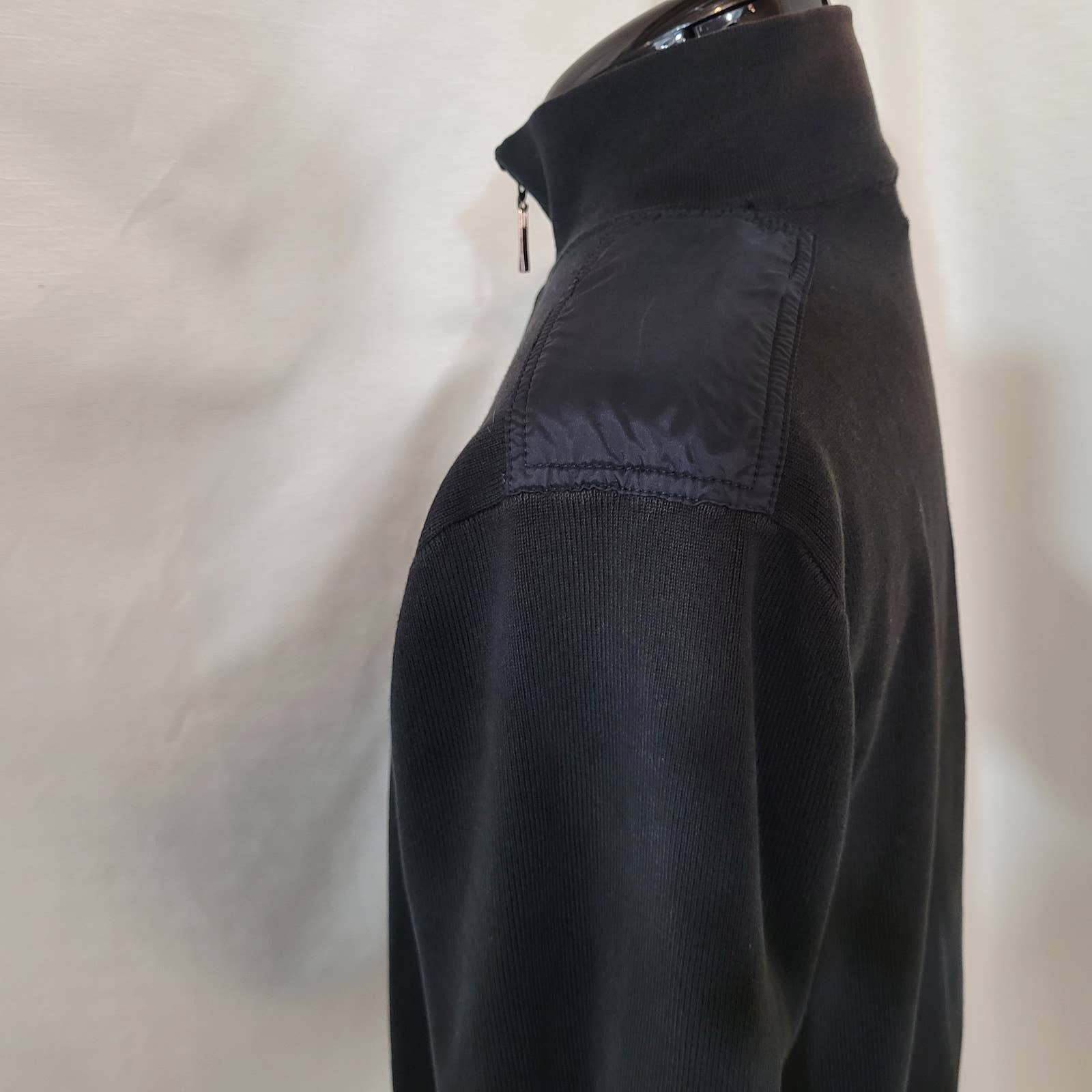 Mexx Black Zip Up Sweater with Shoulder and Elbow Patches - Size MediumMarkita's ClosetMexx