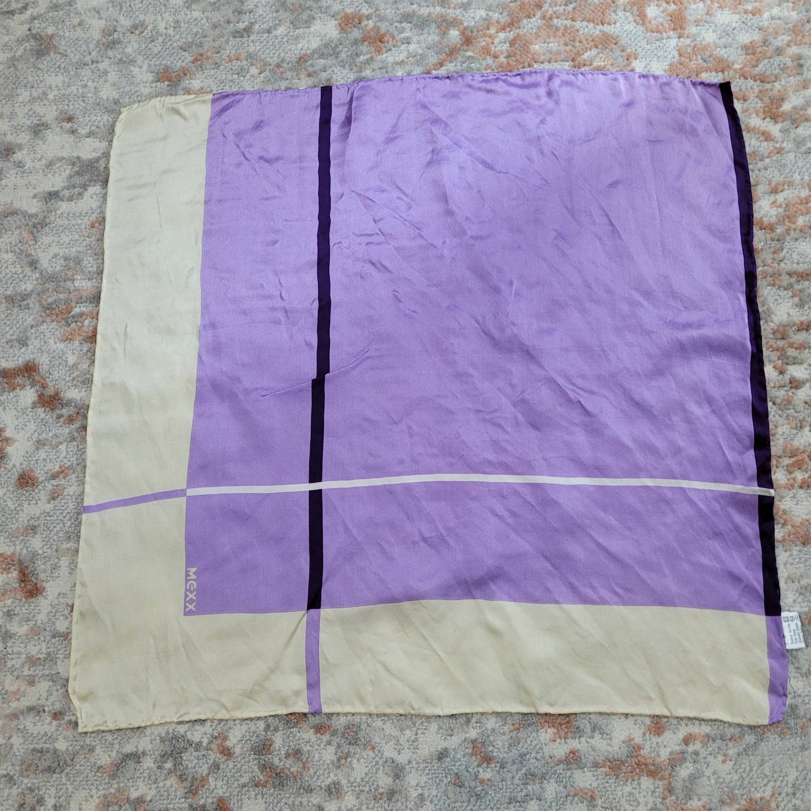 Mexx Silk Square Scarf with Purple Geometric PatternMarkita's ClosetMexx