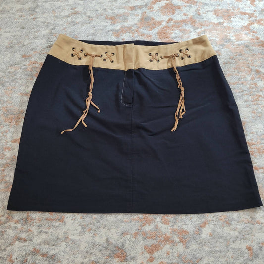 MXM Y2K Black Mini Skirt with Faux Suede Trim- Size 16Markita's ClosetMXM
