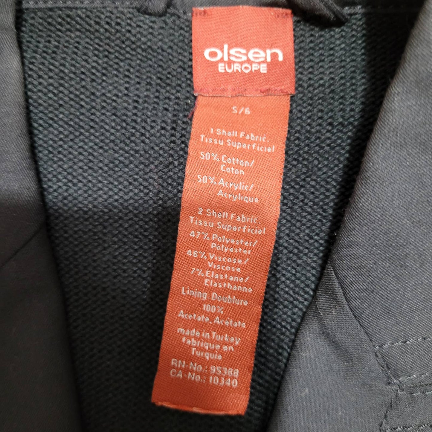 Olsen Europe Navy Mixed Media Blazer - Size SmallMarkita's ClosetOlsen Europe