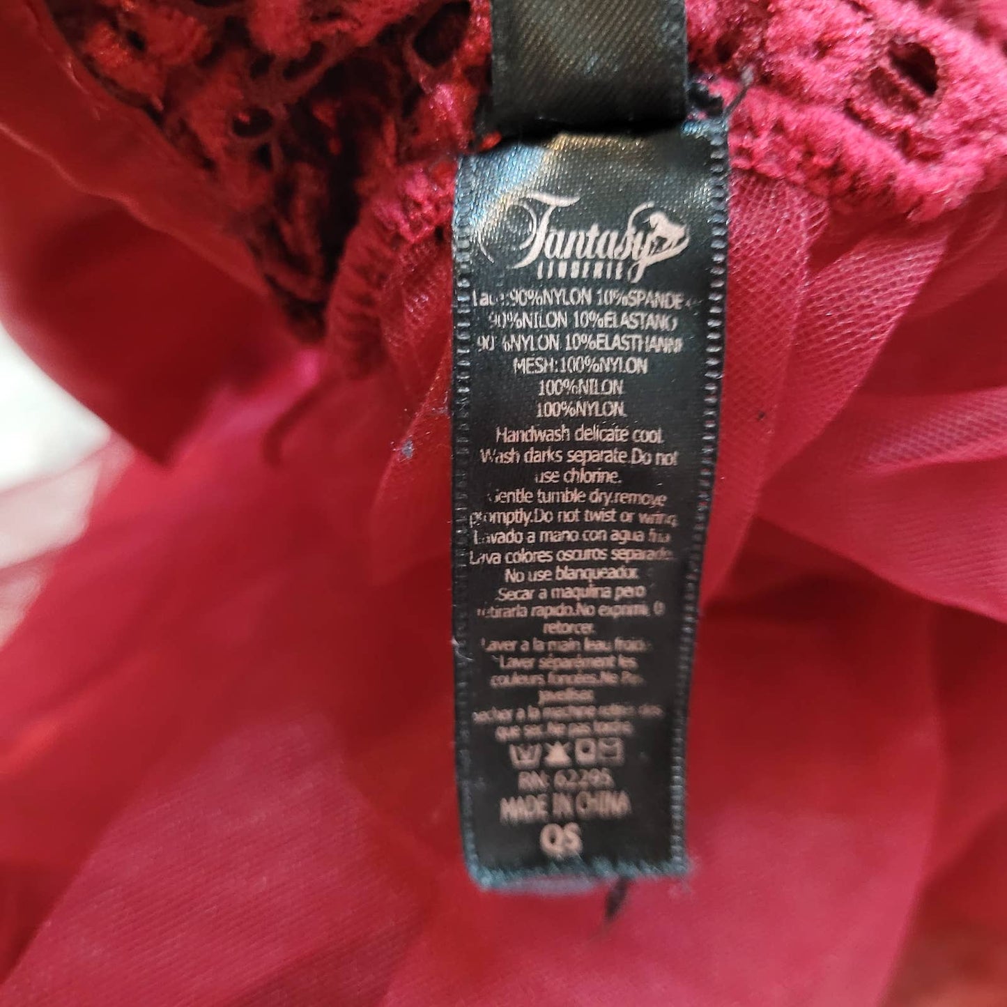 Premiere Fantasy Lingerie Red Tulle Wrap Maxi Shirt Overlay - Size MediumMarkita's ClosetFantasy Lingerie