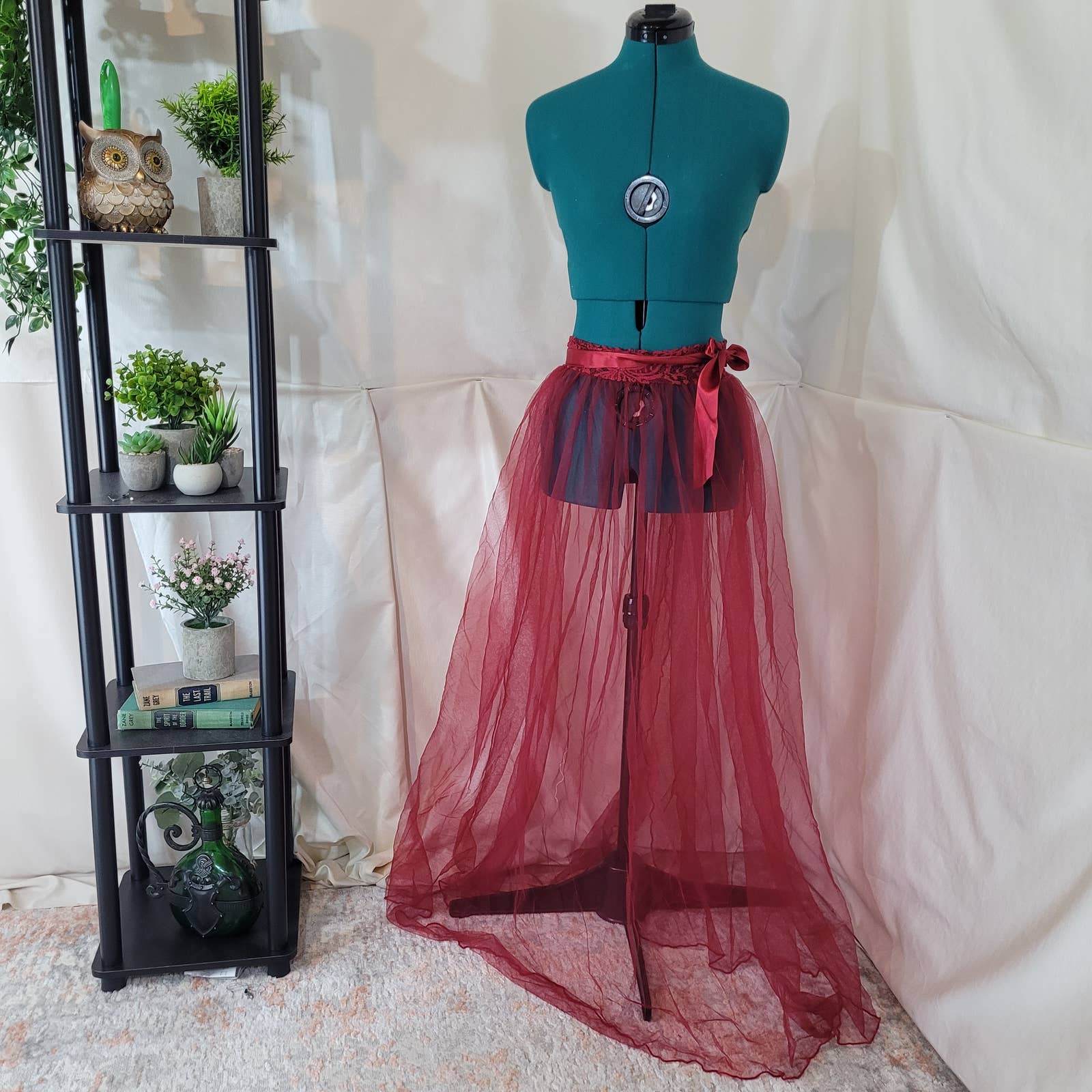 Premiere Fantasy Lingerie Red Tulle Wrap Maxi Shirt Overlay - Size MediumMarkita's ClosetFantasy Lingerie