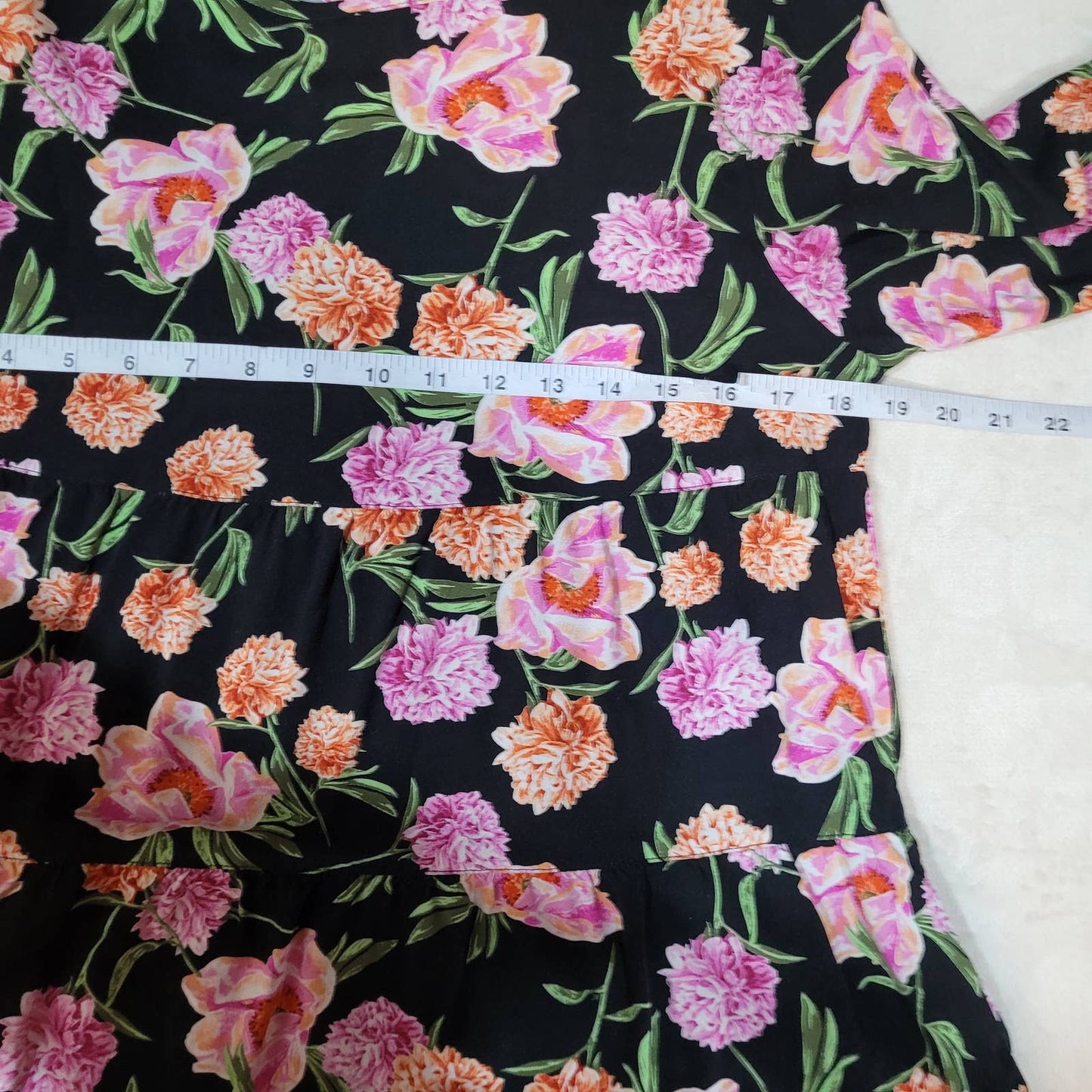 Ripzone Black Blouse with Orange and Pink Floral Pattern - Size MediumMarkita's ClosetRipzone