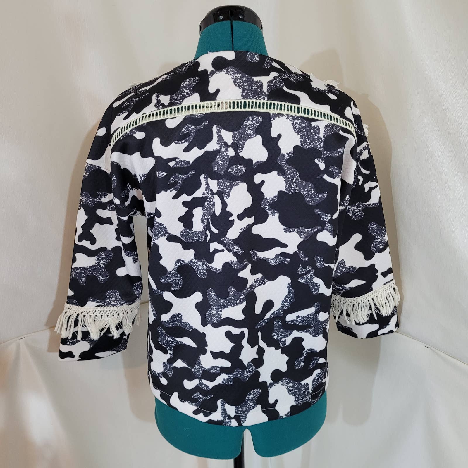 Sweewe Cow Print Fringe Sweater Jacket - Size SmallMarkita's ClosetSweewe