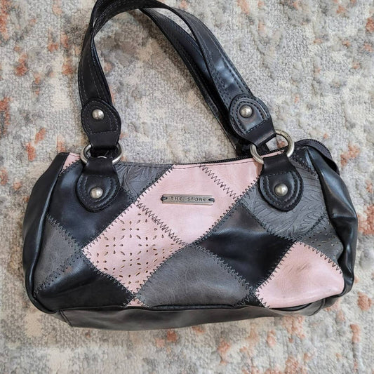 The Stone Pink and Gray Patchwork Small HandbagMarkita's ClosetThe Stone