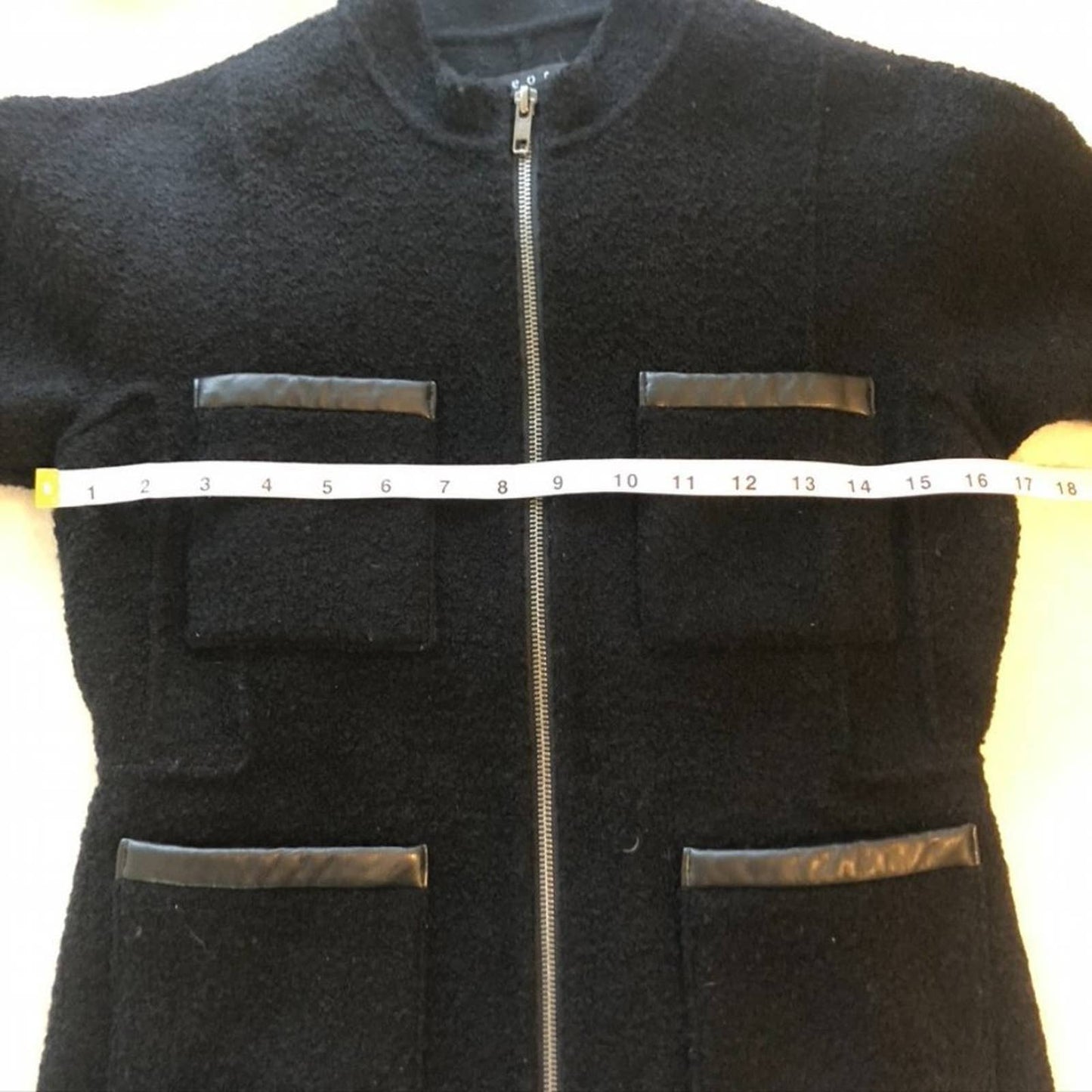 Theory Dorlan Double Boucle Wool Blazer Jacket with Leather Trim - Size 4Markita's ClosetTheory