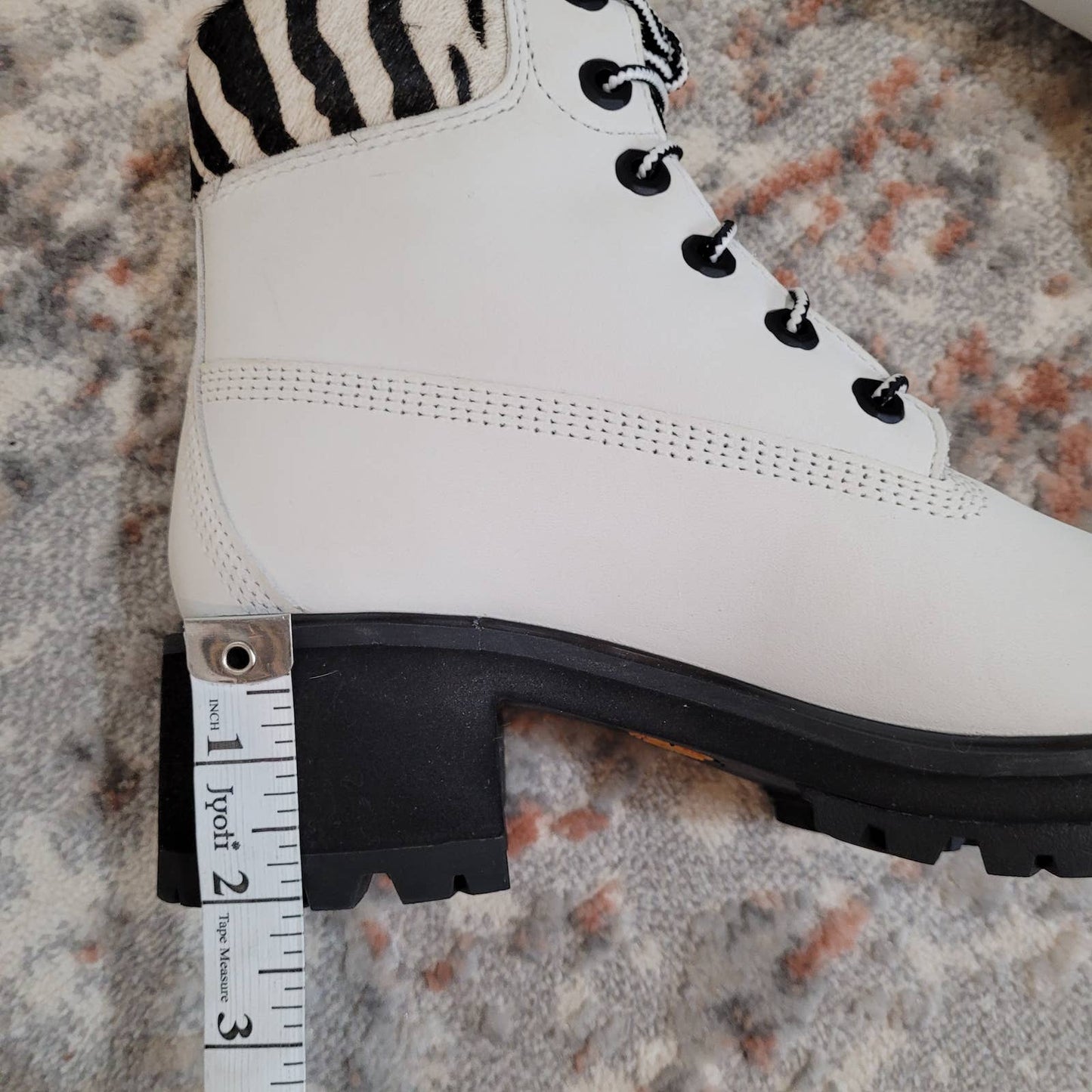 Timberland Kinsley Waterproof Boots - Size 8, White with Zebra PrintMarkita's ClosetTimberland