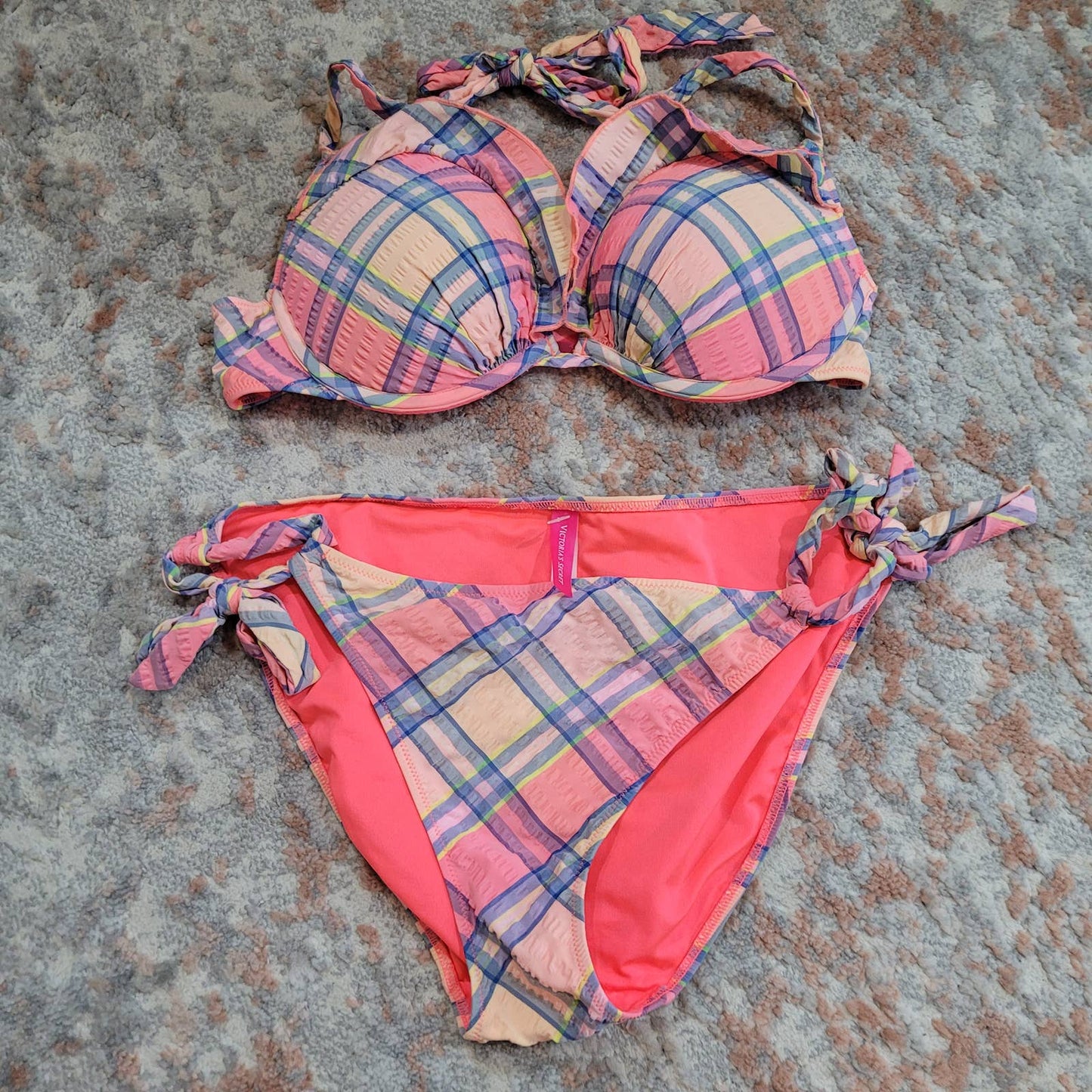 Victoria's Secret Pink Plaid Bikini Swim Set - Top 34C, Bottom LargeMarkita's ClosetVictoria's Secret