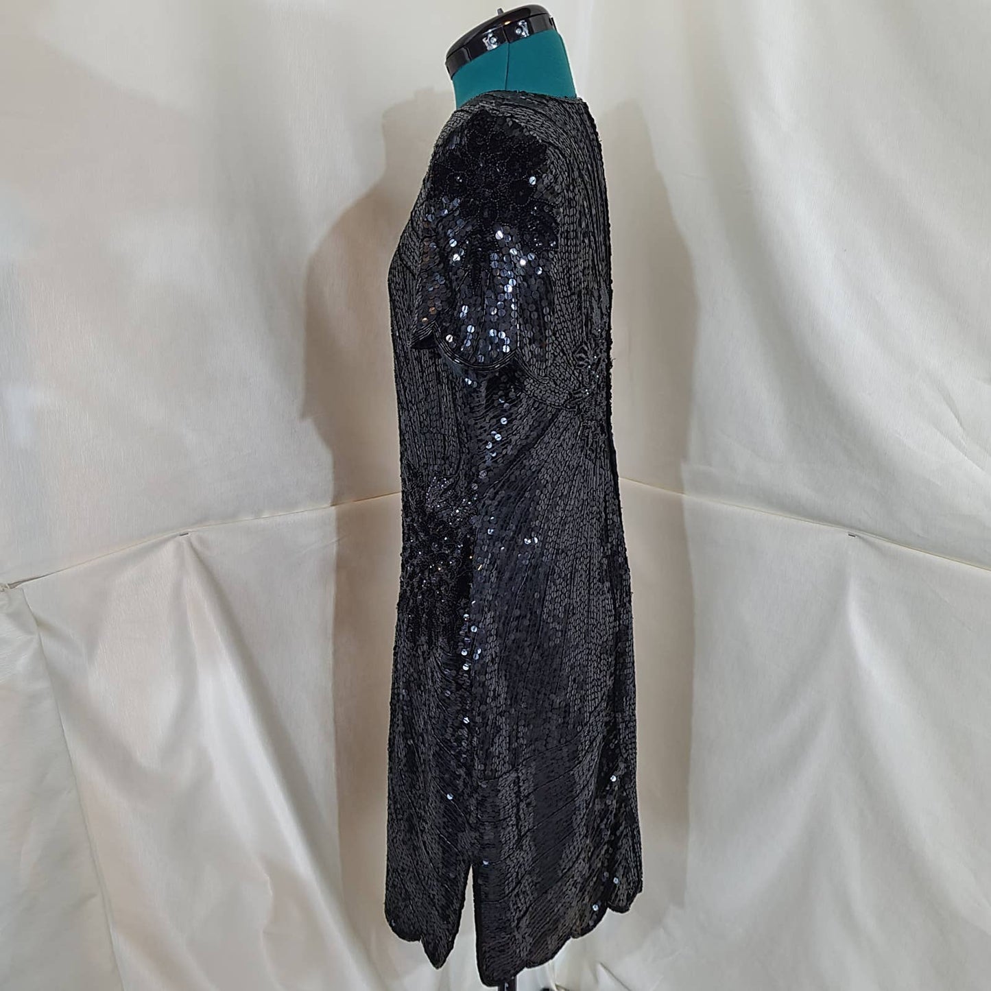 Vintage Joseph Ribkoff 1980s Black Silk and Sequin Cocktail Prom Dress - SmallMarkita's ClosetJoseph Ribkoff