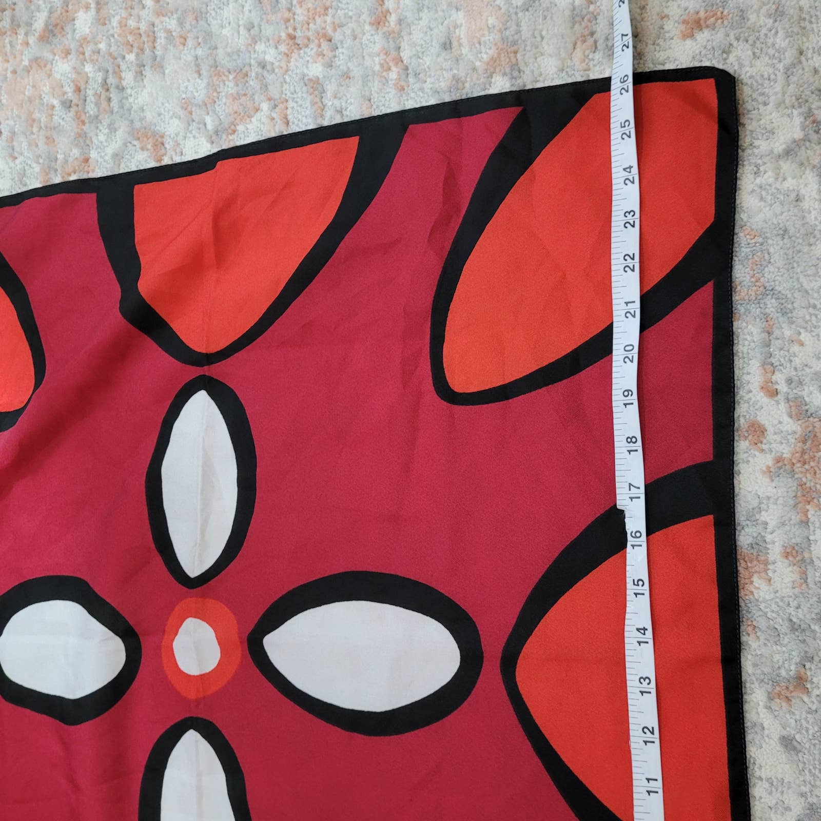 Vintage Square Scarf with Red Abstract DesignMarkita's ClosetVintage
