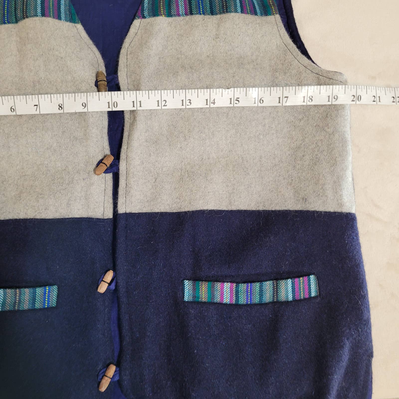 Vintage Wool Patchwork Vest - Size MediumMarkita's ClosetUnbranded